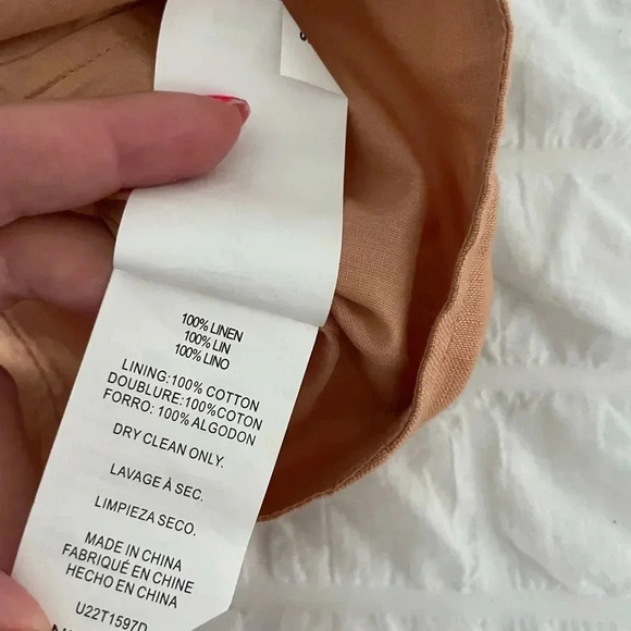 NICOLAS tan puff sleeve linen cotton top - Picture 11 of 11